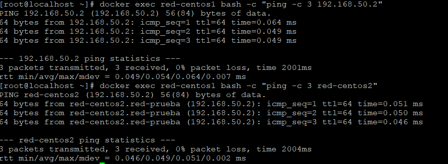 Docker Network Ping